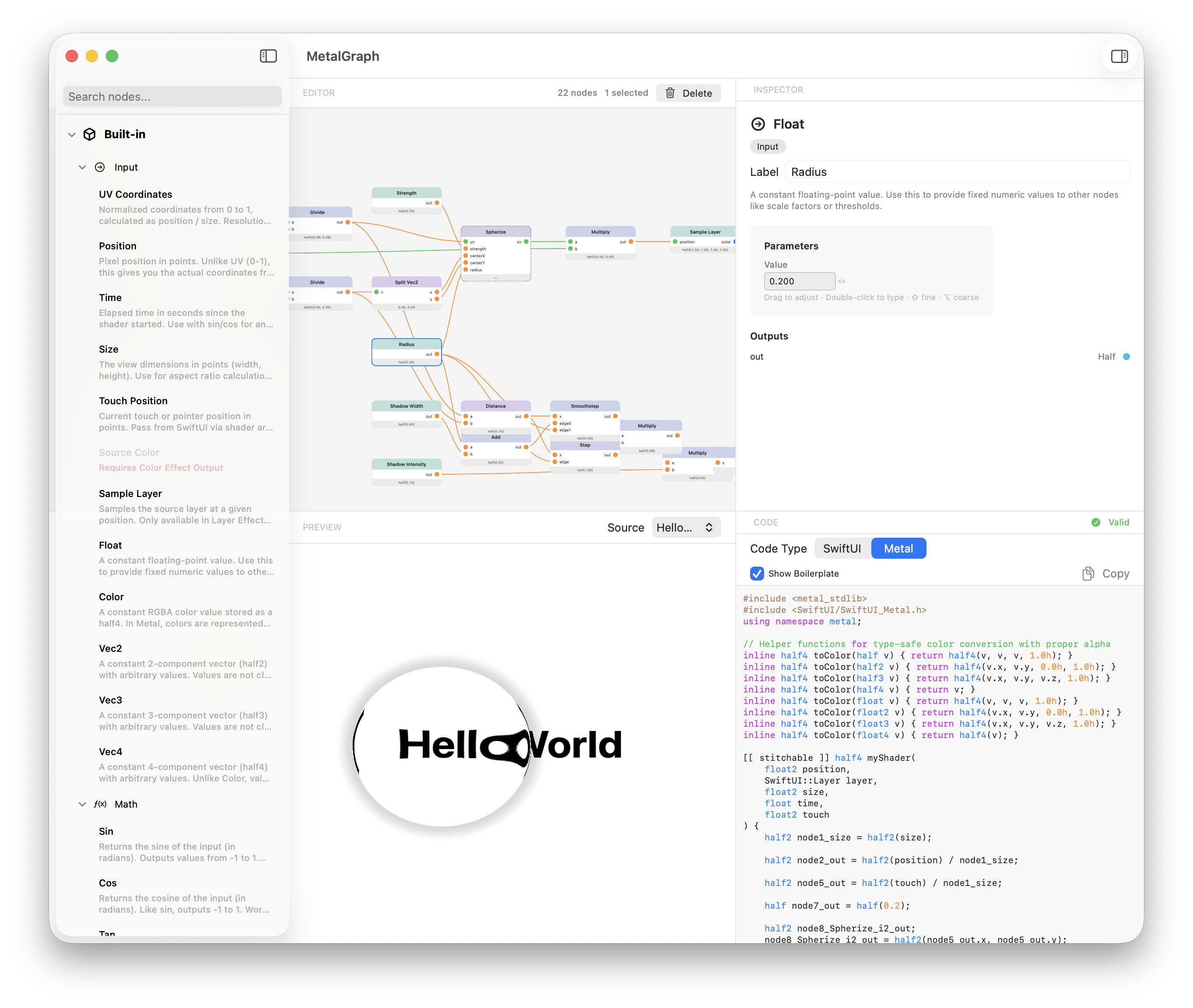 MetalGraph app preview